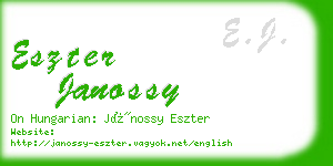 eszter janossy business card